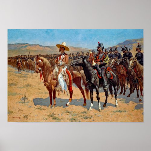 Remington The Mexican Major Painting Poster