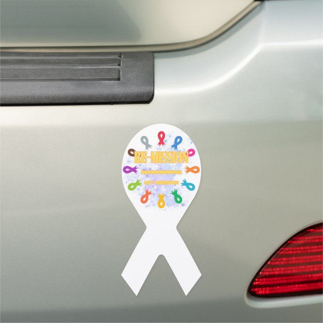 Remission cancer ribbons car magnet (In Situ)