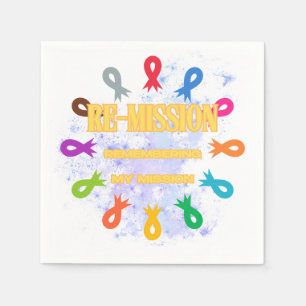 Remission cancer ribbons napkins