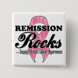 Remission Rocks - Breast Cancer Awareness Pinback Button