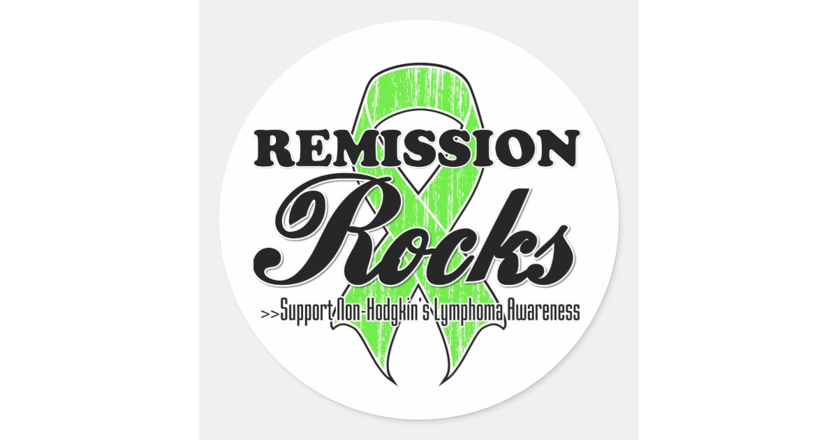Remission Rocks Remission Rocks - Non-Hodgkins Lymphoma Awareness Classic Round Sticker ...