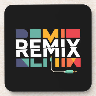 Remix Audio | DJ Music Retro Geometric Graphic Beverage Coaster