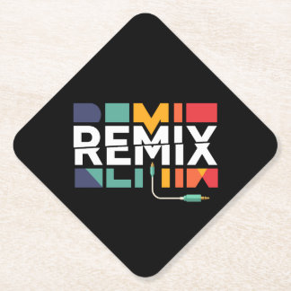 Remix Audio | DJ Music Retro Geometric Graphic Paper Coaster