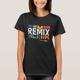 Remix Audio DJ Music Retro Geometric Graphic T-Shirt
