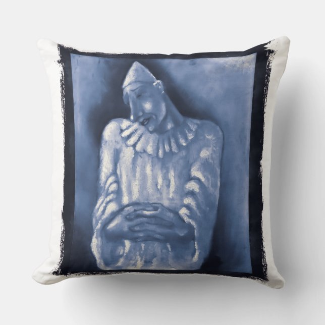 Remix of Clown (1934) oil painting by Mikulas Gala Throw Pillow (Front)