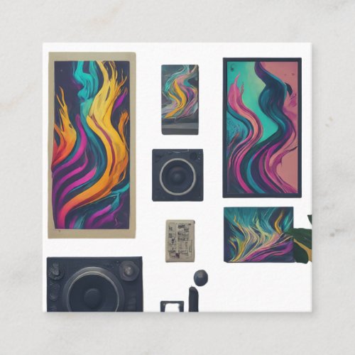 Remix the Vibe Soundwave DJ Tee Square Business Card