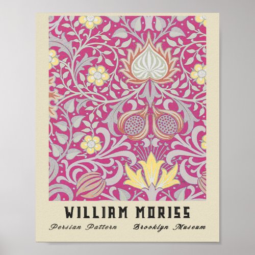 Remixed Vintage William Morris Persian Floral  Poster