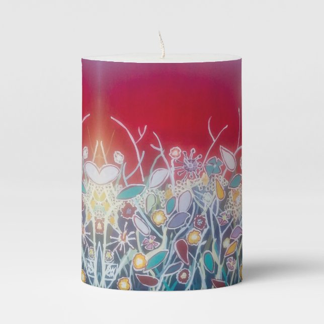 Remnants of Summer Pillar Candle (Front)