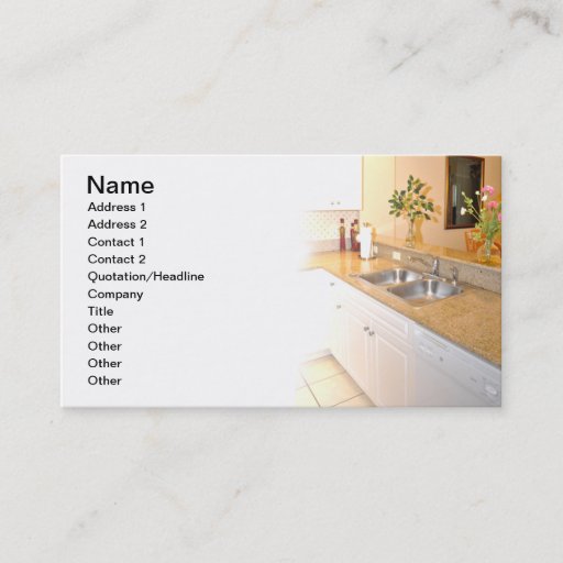 Customizable remodeled kitchen business card