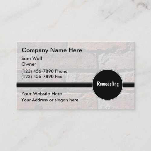 Remodeling Business Cards