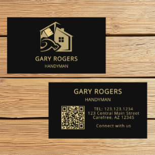 Remodeling Home Repair Handyman QR Code Business Card