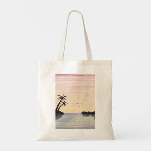 Remote Beach Watercolor Tote Bag