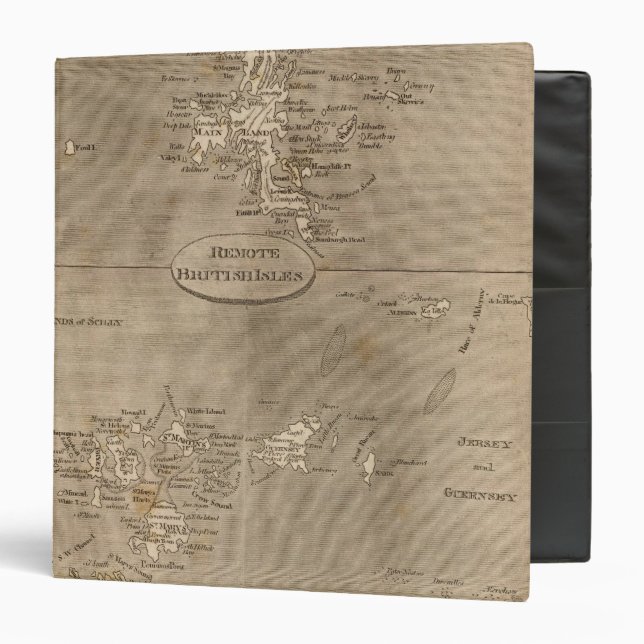 Remote British Isles Map by Arrowsmith 3 Ring Binder (Front/Inside)