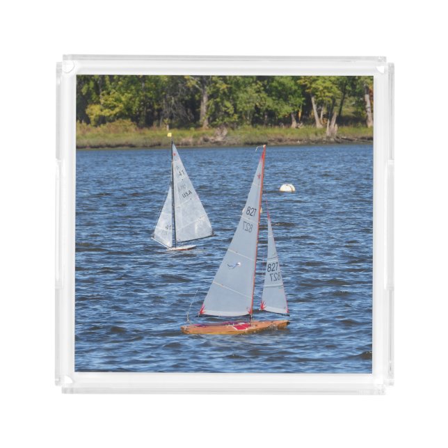 Remote Controlled Sailboats on the Water Acrylic Tray (Front)