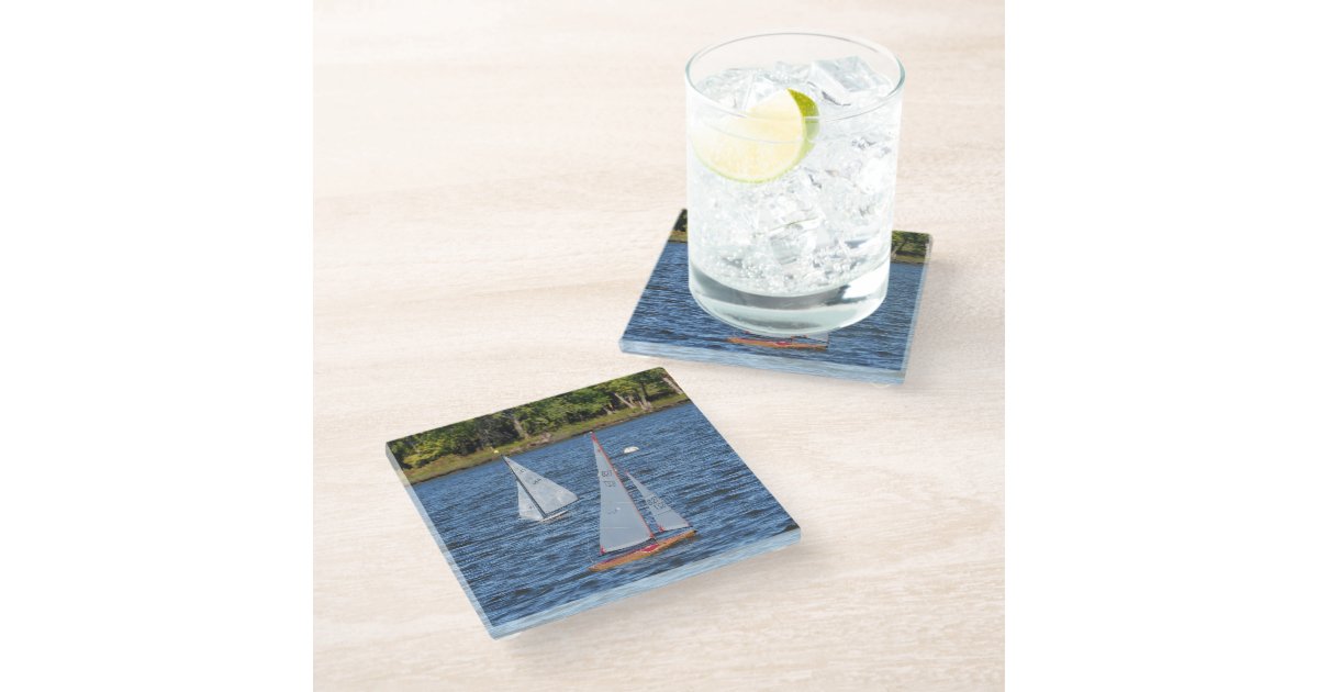 Remote Control Coster Remote Controlled Sailboats on the Water Glass Coaster | Zazzle