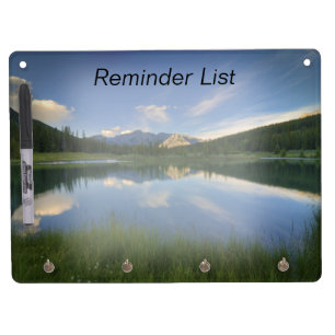 Remote Lake Rocky Mountains Reminder List Dry Erase Board With Keychain Holder
