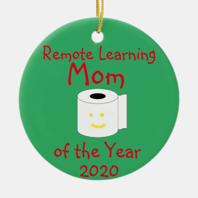 Remote Learning Mom of the Year Ceramic Ornament (Front)