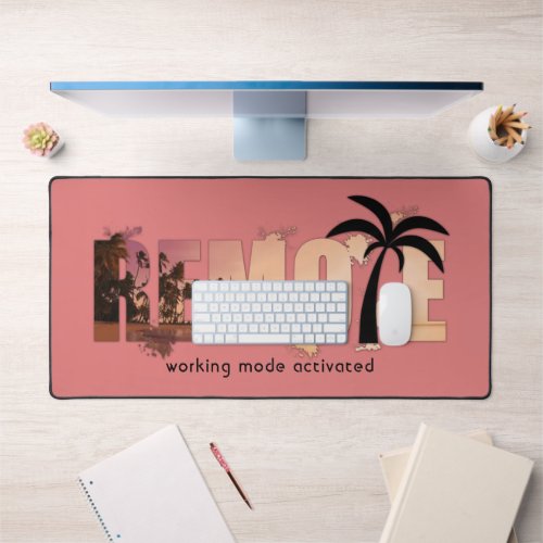 Remote Sunset Word Art Desk Mat