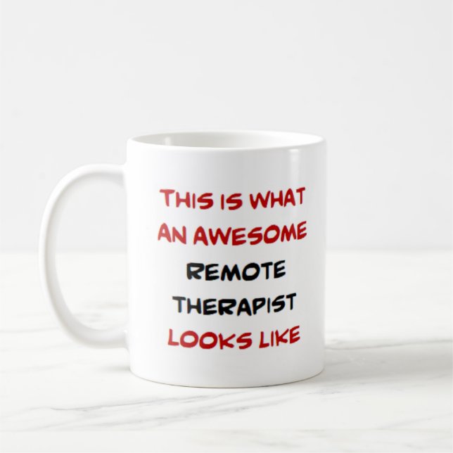 remote therapist, awesome coffee mug (Left)