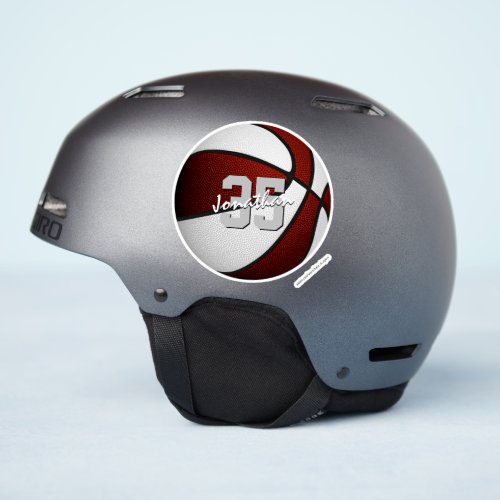 removable maroon white basketball sports decal