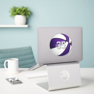 removable purple white basketball sports decal