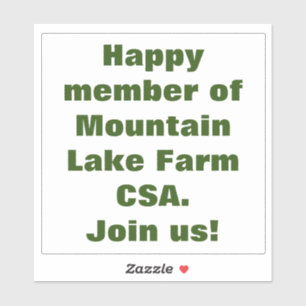 Removable white vinyl cling, dark green letters sticker