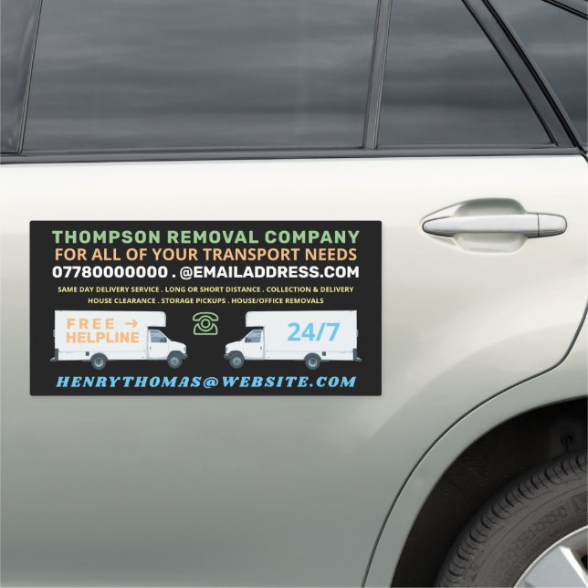 Removal Company Advertising Car Magnet (In Situ)