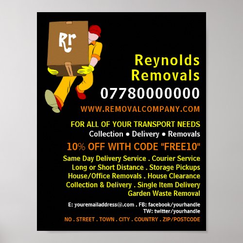 Removal Man Box Design Removal Company Advert Poster