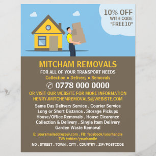 Removal Man House Design, Removal Company Advert Flyer