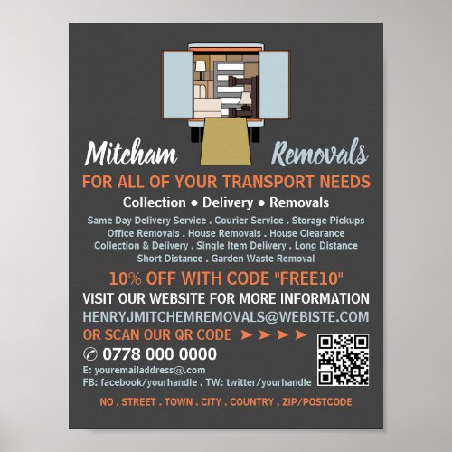 Removal Van Design Removal Company Advertising Poster