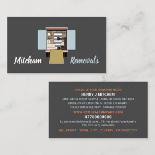 Removal Van Design, Removal Company Business Card