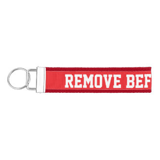 " REMOVE BEFORE FLIGHT " Tag Wrist Keychain