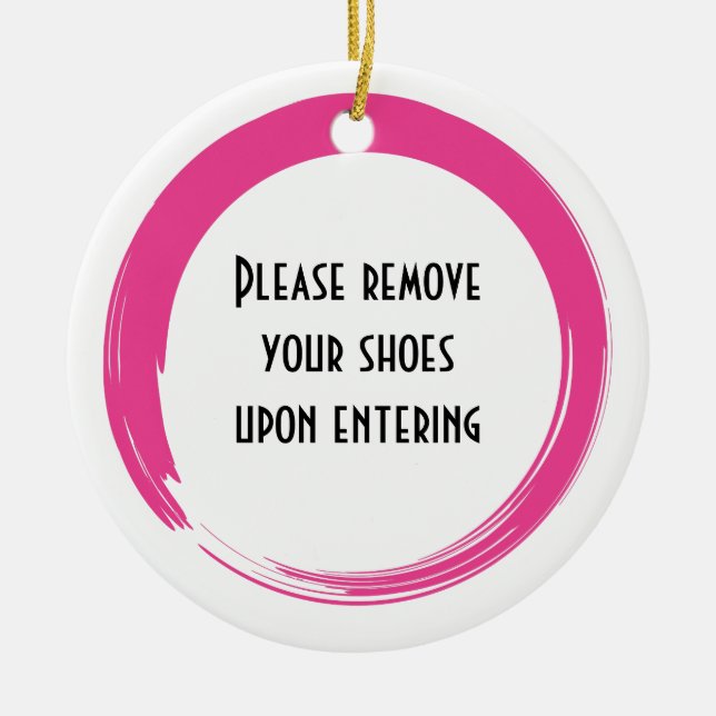 Remove Shoes Door Hanger Ceramic Ornament (Front)