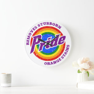 Remove Stubborn Orange Stains Pride Month LGBTQ Large Clock