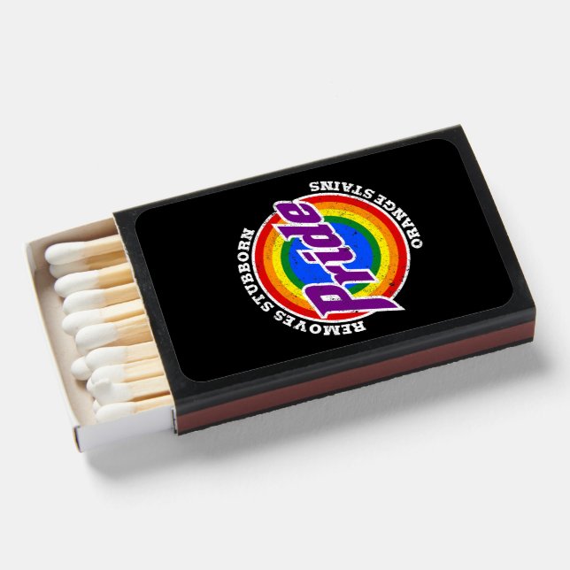Remove Stubborn Orange Stains Pride Month LGBTQ Matchboxes (Front Open)
