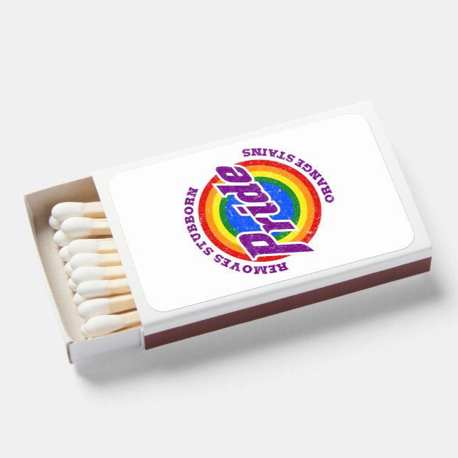 Remove Stubborn Orange Stains Pride Month LGBTQ Matchboxes (Front Open)
