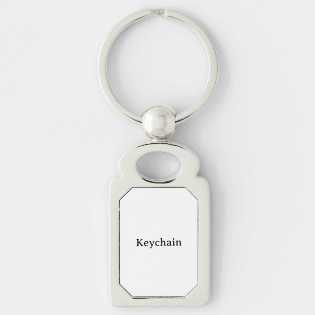 Remove This Text & Add Your Own Design Rectangle Keychain (Front)
