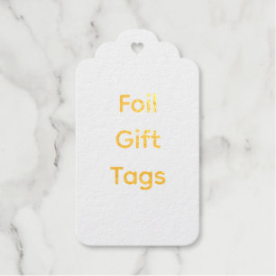 Remove This Text & Add Your Own Design Scalloped Foil Gift Tags