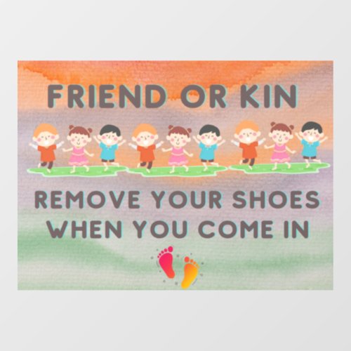 Remove Your Shoes Window Cling