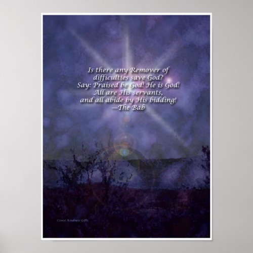 Remover of Difficulties Bahai Prayer Poster