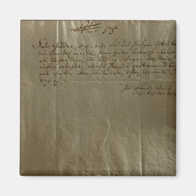 Remuneration Receipt, 17th December, 1704 Magnet (Front)