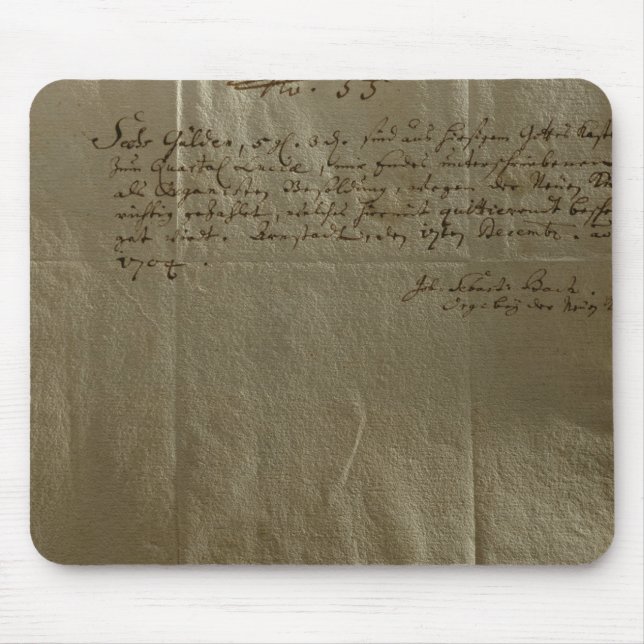 Remuneration Receipt, 17th December, 1704 Mouse Pad (Front)