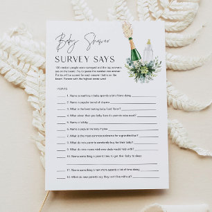 REMY Baby Shower Survey Says Game - Poppin Bottles Invitation