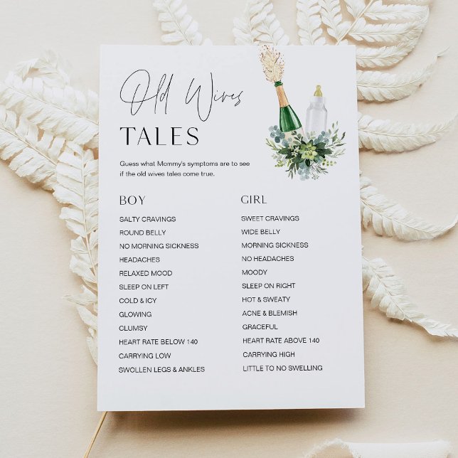 REMY Old Wives Tales Baby Shower Game Card (Creator Uploaded)