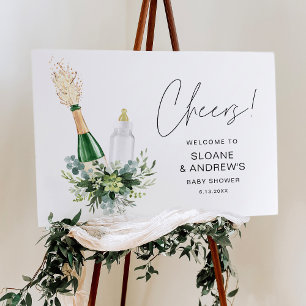 REMY Poppin Bottles Baby Shower Welcome 18x24 Foam Board