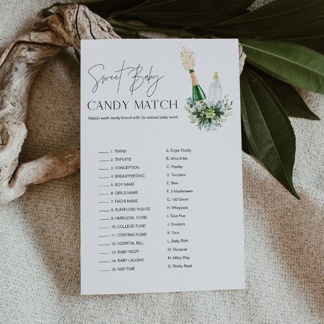 REMY Sweet Baby Shower Candy Match Game Card (Creator Uploaded)