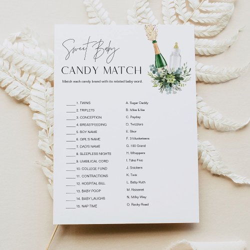 REMY Sweet Baby Shower Candy Match Game Card