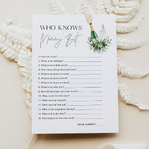 REMY Who Knows Mommy Best Baby Shower Game Card
