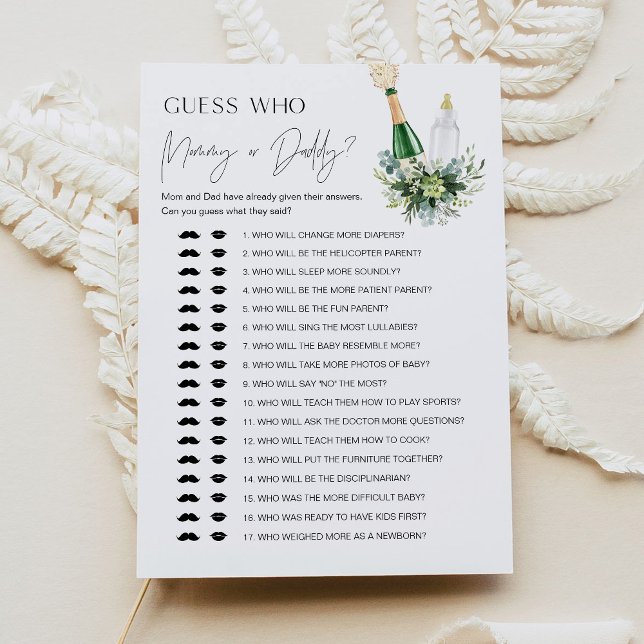 REMY Who Said It Mommy or Daddy Baby Game Card (Creator Uploaded)