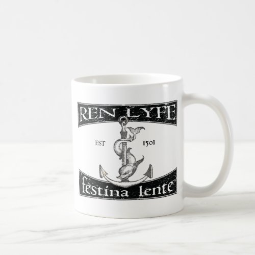 Ren Lyfe Distressed Aldus Festina Lente Coffee Mug